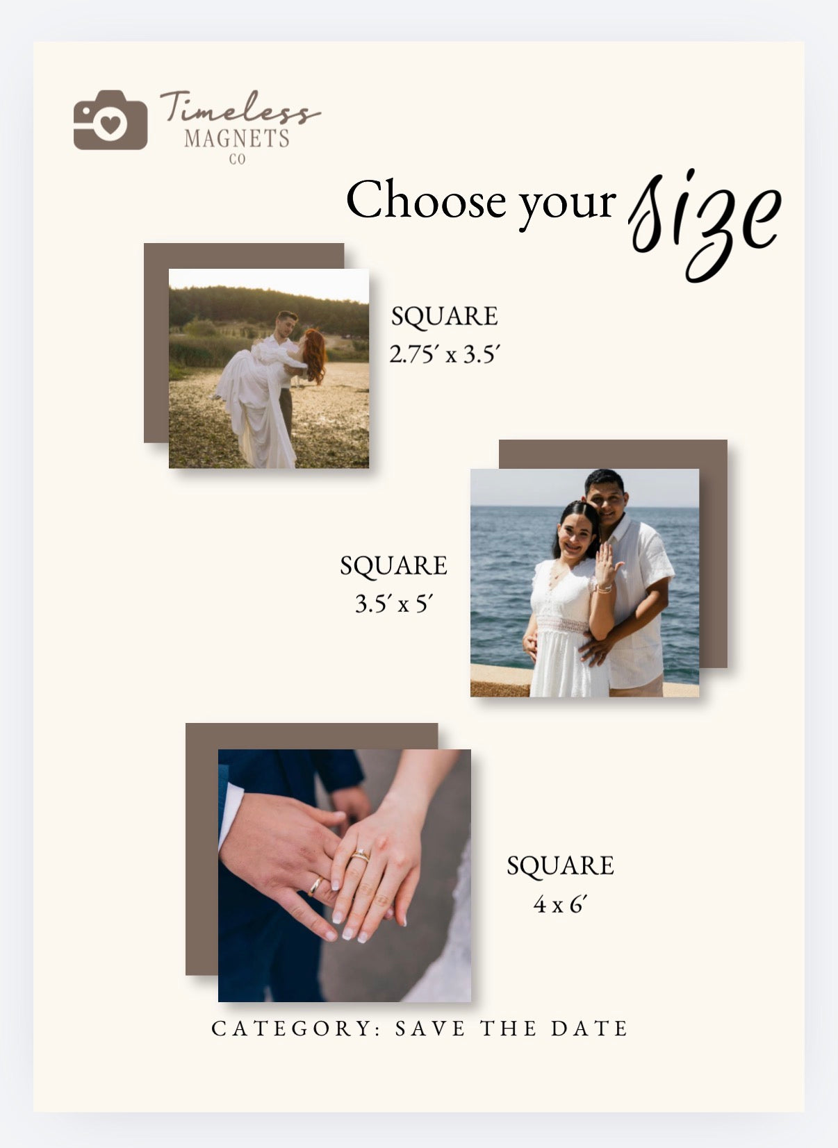Save the Date Magnets | Custom Photo Wedding Save the Date | Glossy Finish | 3 Sizes